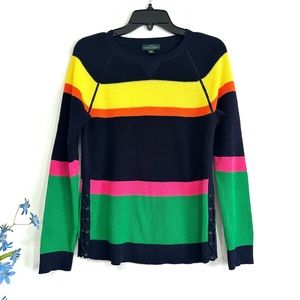 Lauren Jeans Co. by Ralph Lauren Women’s Blue Multicolored Long Sleeve Sweater